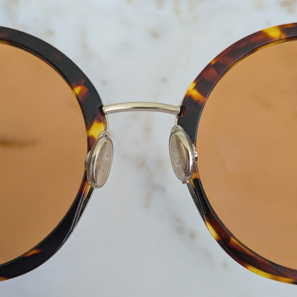 Christian Dior Hypnotic 1 Round Tortoise Shell Sunglasses Brown Lenses Y67JW - Picture 10 of 15